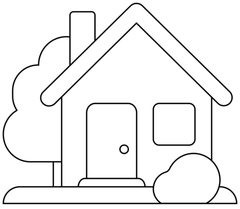 House With Garden Emoji Coloring Page